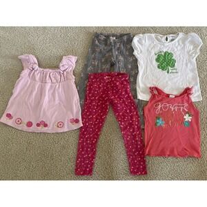 Girls Vintage Lot 5 Gymboree Spring Tops Tanks Leggings Summer Sz 4T 4